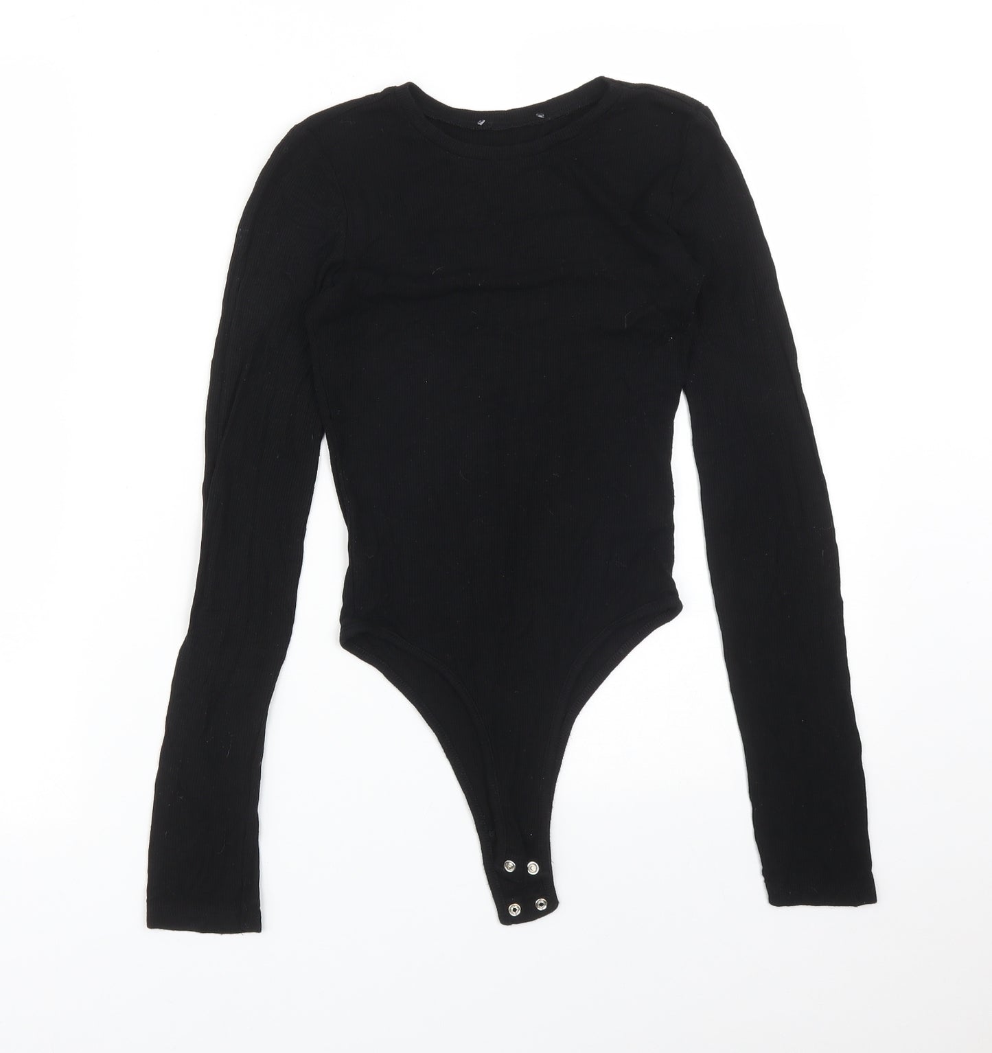 Primark Womens Black Striped Viscose Bodysuit One-Piece Size XS