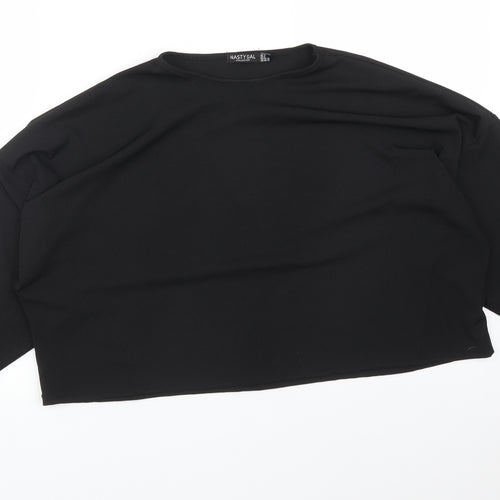 Nasty Gal Womens Black  Polyester Pullover Sweatshirt Size 12