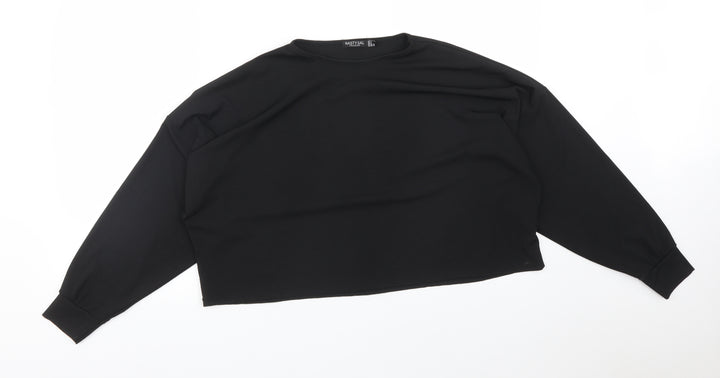 Nasty Gal Womens Black  Polyester Pullover Sweatshirt Size 12