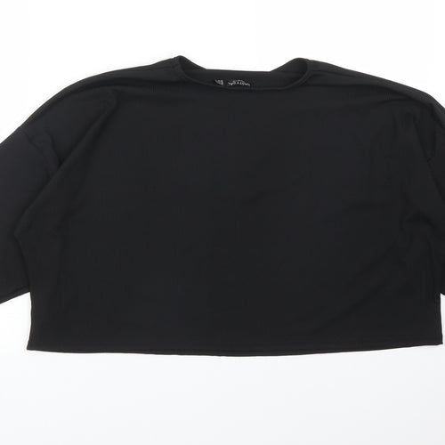 Nasty Gal Womens Black  Polyester Pullover Sweatshirt Size 12