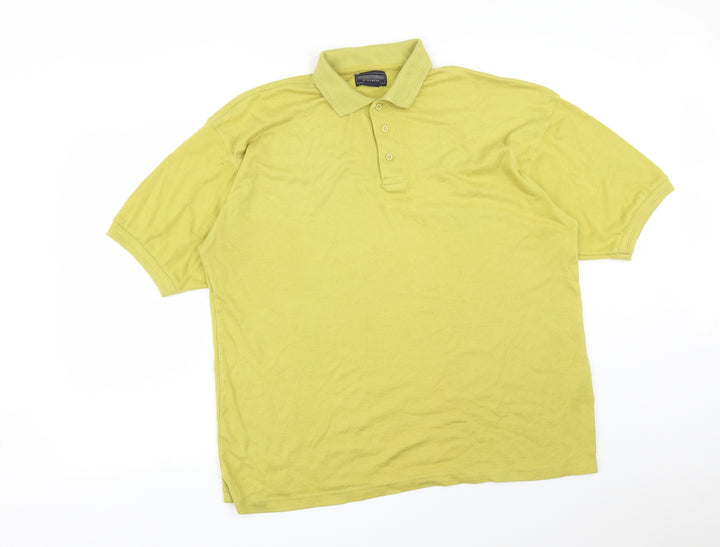 Mainstream Mens Green Cotton Polo Size XL Collared