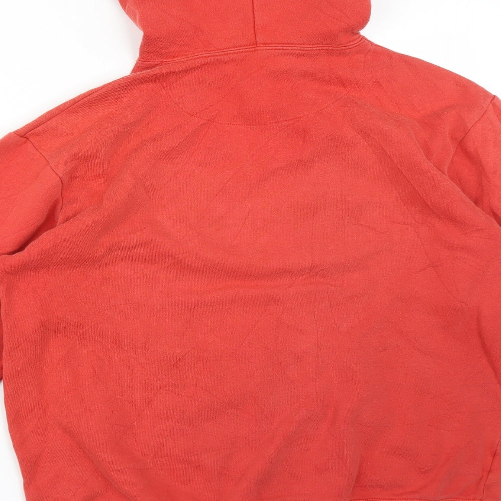 Easy Mens Orange  Cotton Pullover Hoodie Size S   - SUPERLINE