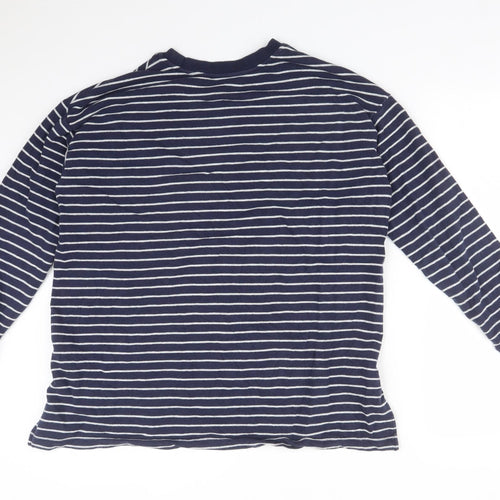 Preworn Womens Multicoloured Striped Cotton Pullover Sweatshirt Size M