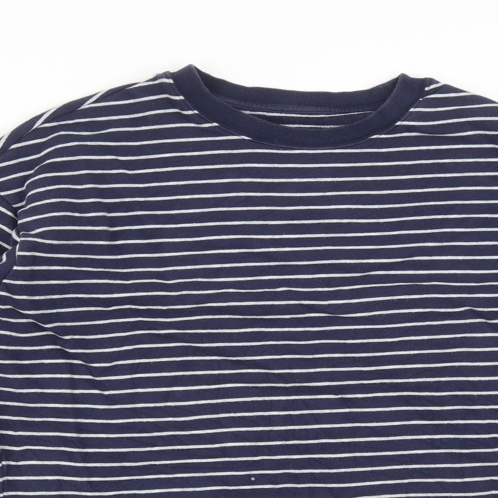 Preworn Womens Multicoloured Striped Cotton Pullover Sweatshirt Size M
