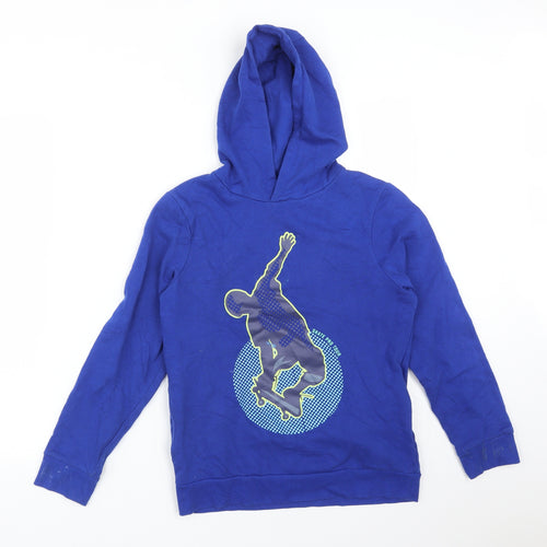 Blue Zoo Boys Blue  Cotton Pullover Hoodie Size 11-12 Years   - SKATER