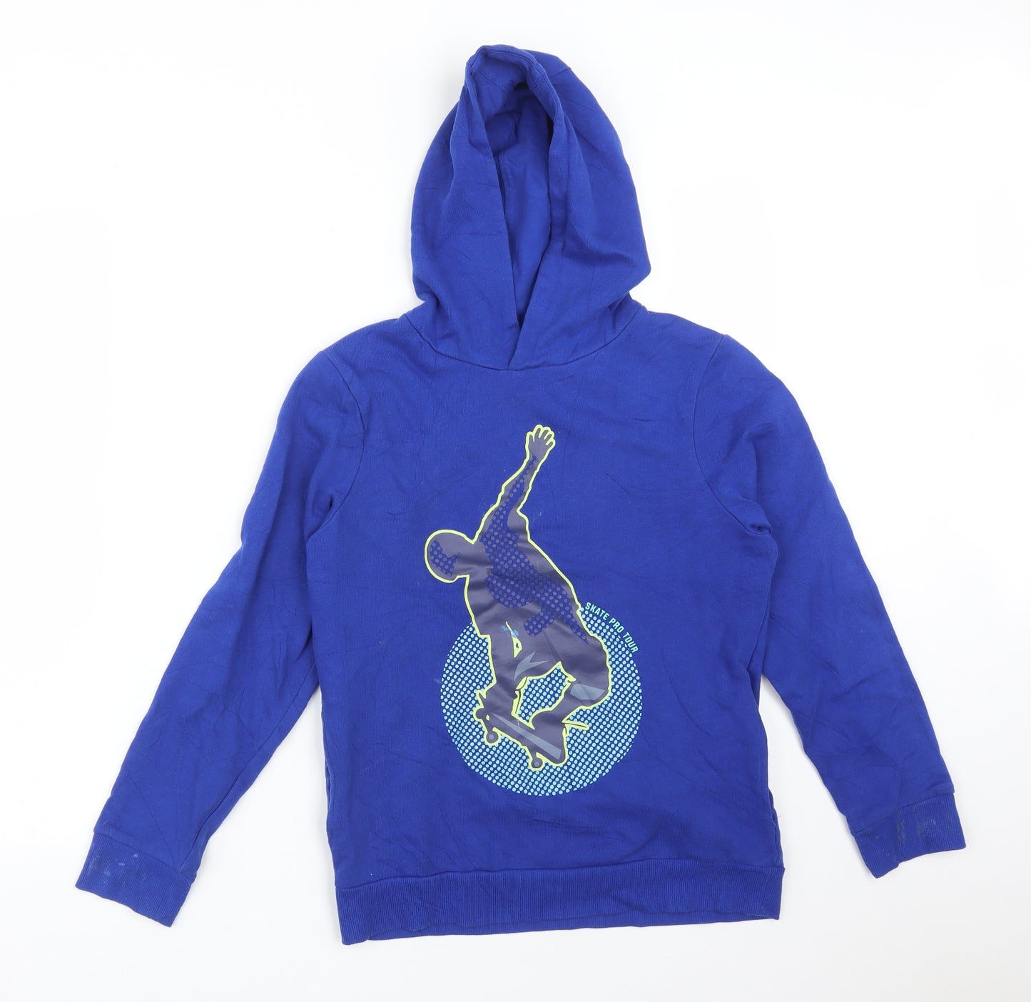 Blue Zoo Boys Blue  Cotton Pullover Hoodie Size 11-12 Years   - SKATER