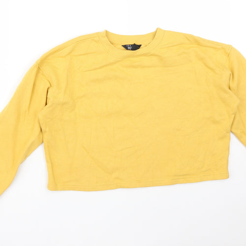 New Look Girls Yellow  Cotton Pullover Sweatshirt Size 12-13 Years