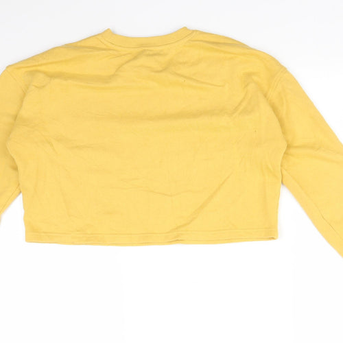 New Look Girls Yellow  Cotton Pullover Sweatshirt Size 12-13 Years