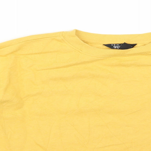New Look Girls Yellow  Cotton Pullover Sweatshirt Size 12-13 Years