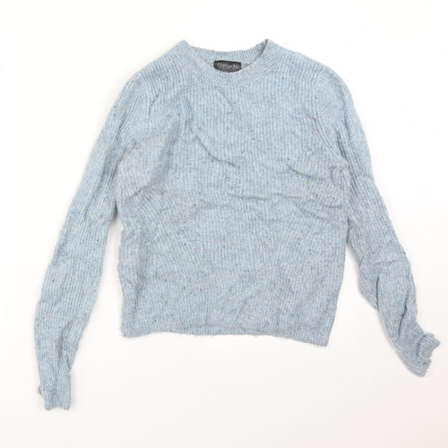 Topshop Womens Blue  Acrylic Pullover Sweatshirt Size 8