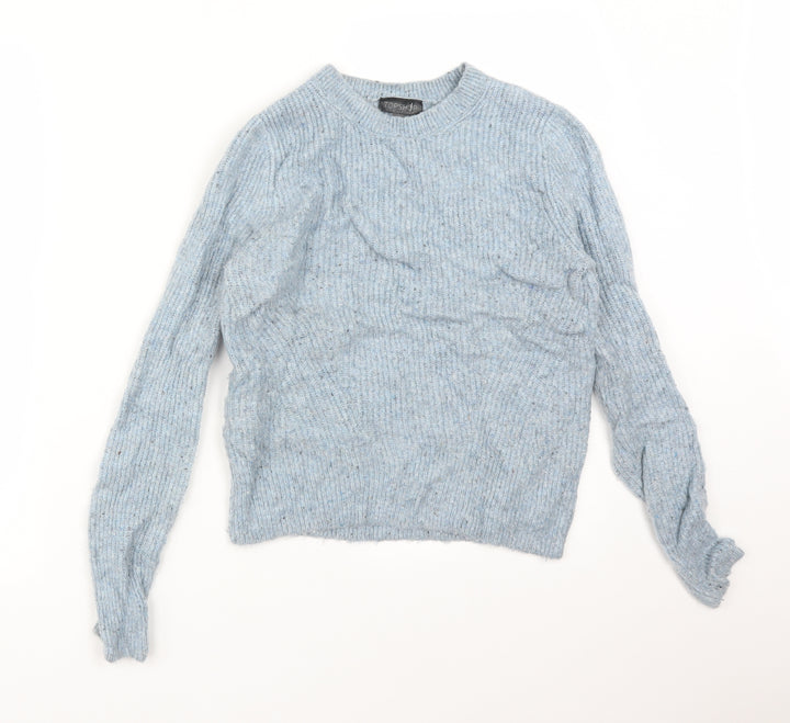 Topshop Womens Blue  Acrylic Pullover Sweatshirt Size 8