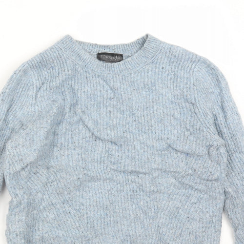 Topshop Womens Blue  Acrylic Pullover Sweatshirt Size 8
