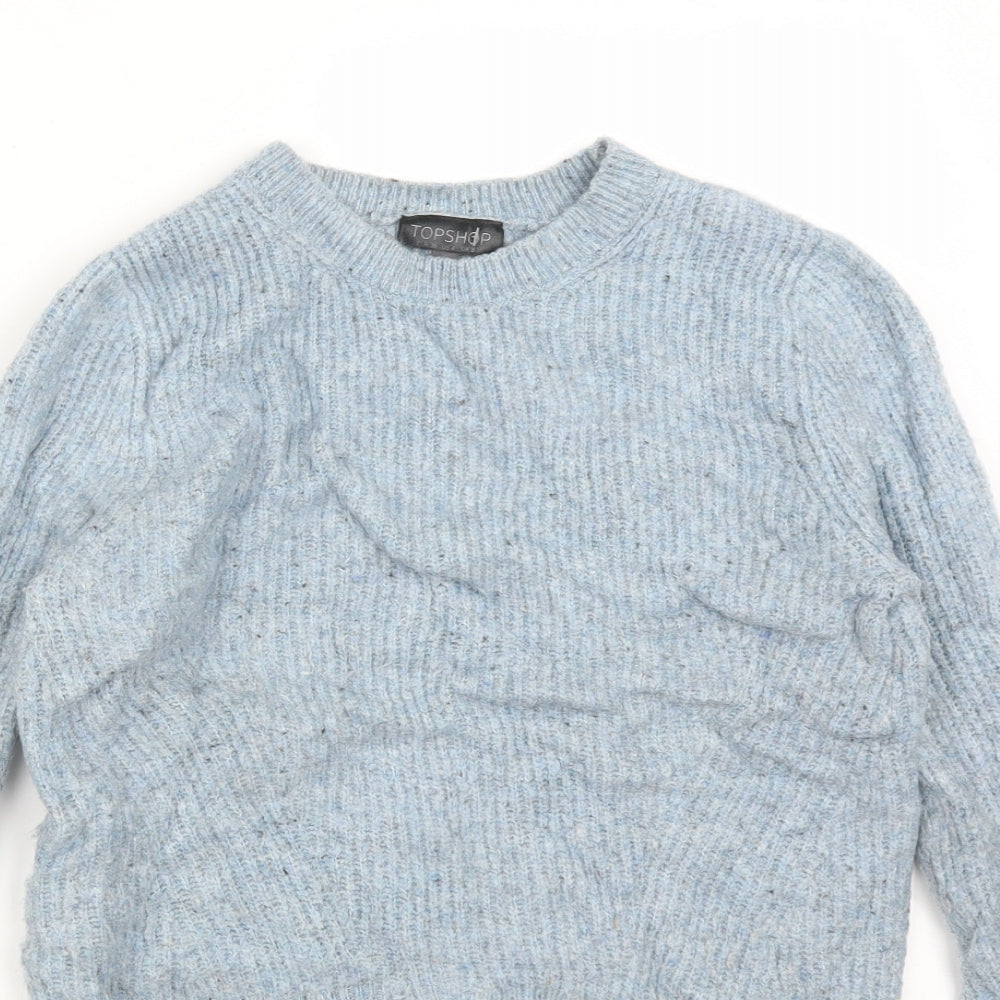 Topshop Womens Blue  Acrylic Pullover Sweatshirt Size 8