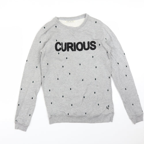 CIRCLE OF TRUST Womens Grey Polka Dot Cotton Pullover Sweatshirt Size S   - CURIOUS