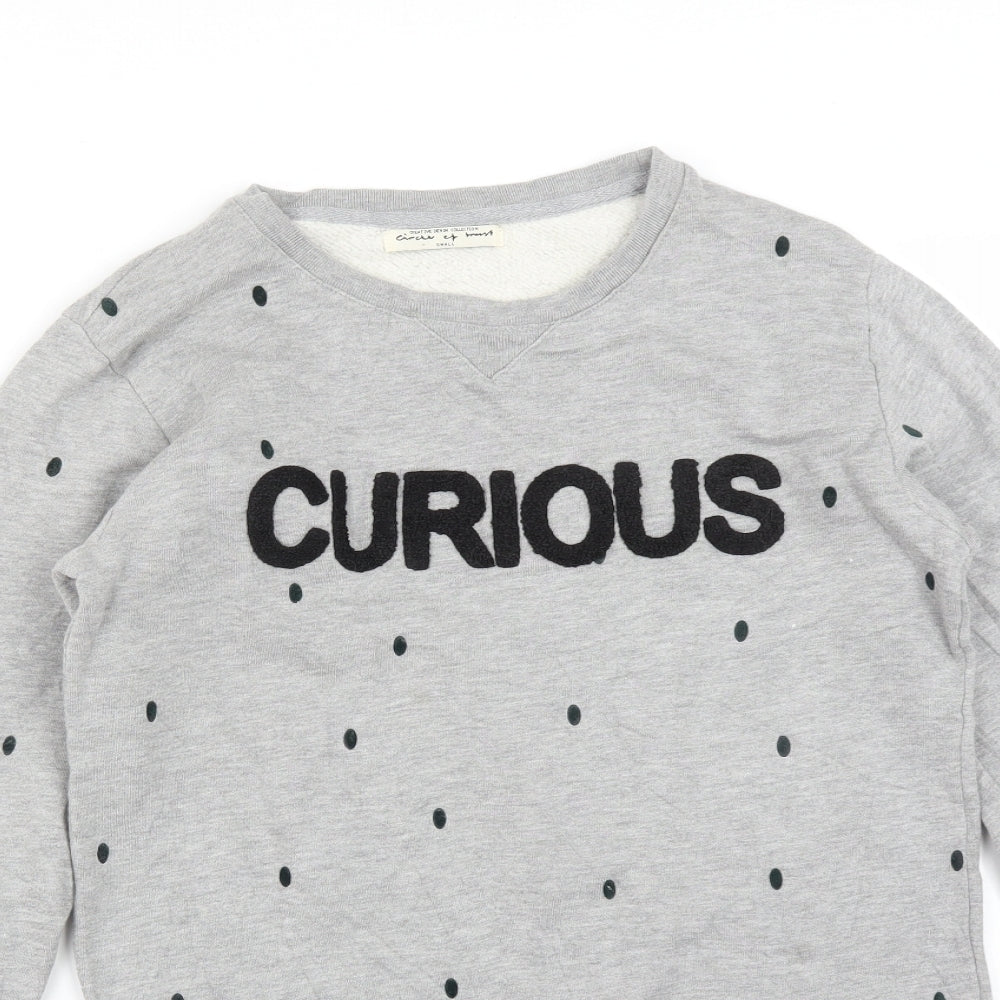 CIRCLE OF TRUST Womens Grey Polka Dot Cotton Pullover Sweatshirt Size S   - CURIOUS