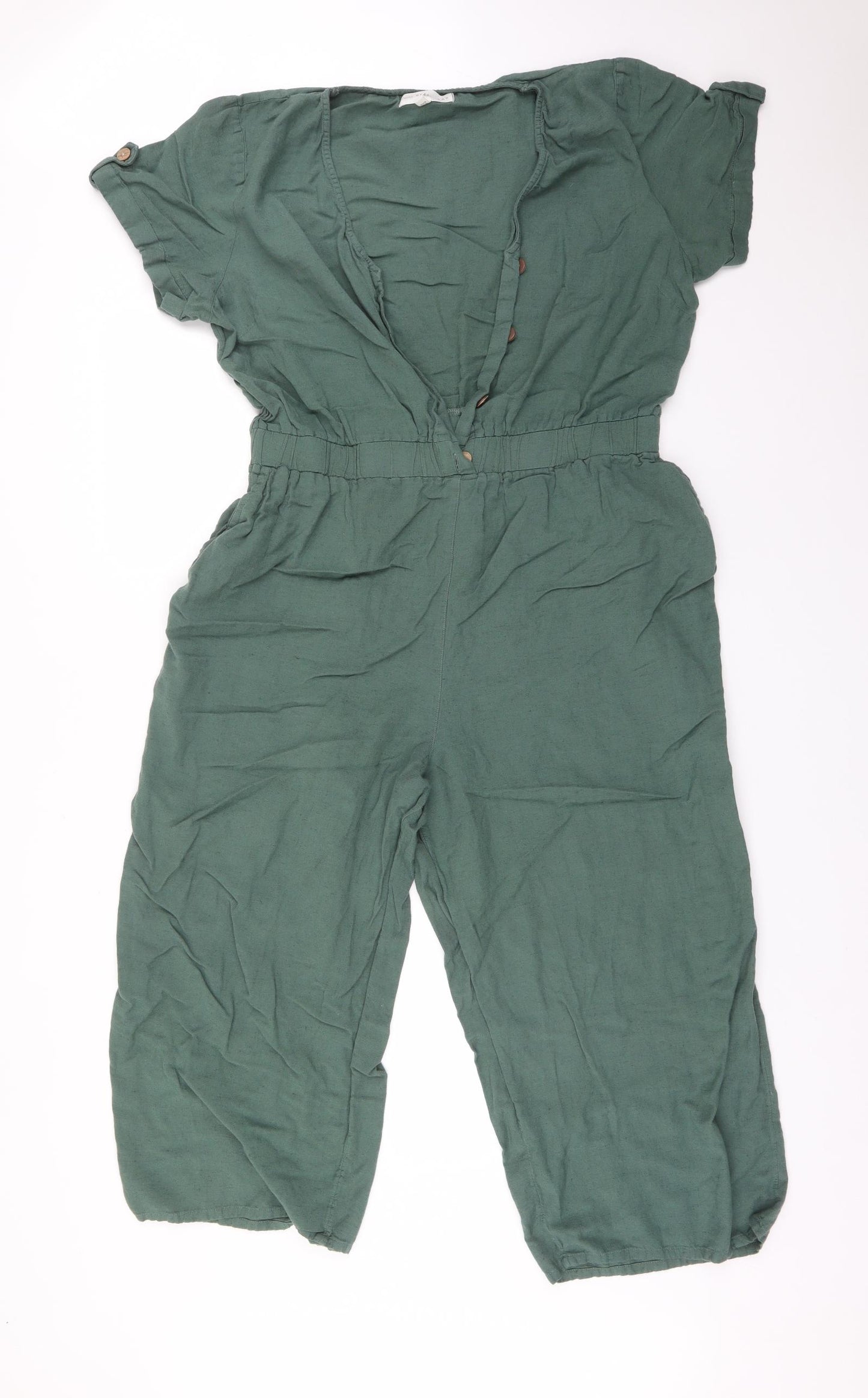 NEXT Womens Green  Viscose Jumpsuit One-Piece Size 16