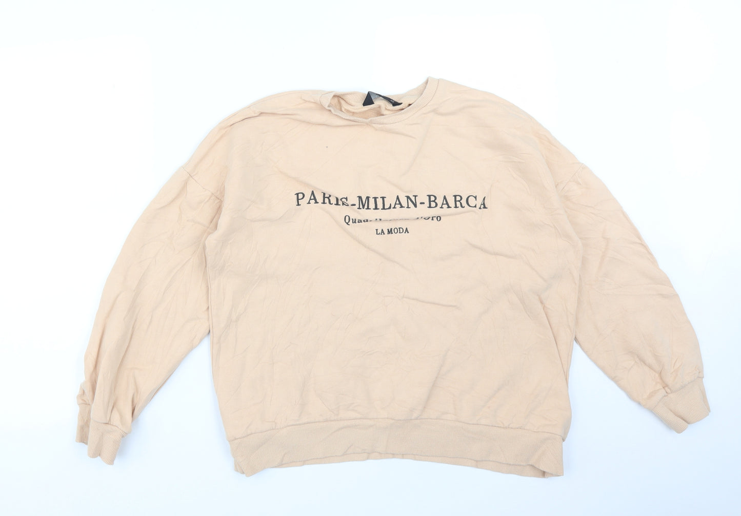 F&F Womens Orange  Cotton Pullover Sweatshirt Size 12   - PARIS-MILAN-BARAC