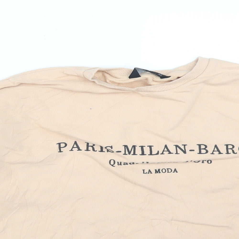 F&F Womens Orange  Cotton Pullover Sweatshirt Size 12   - PARIS-MILAN-BARAC