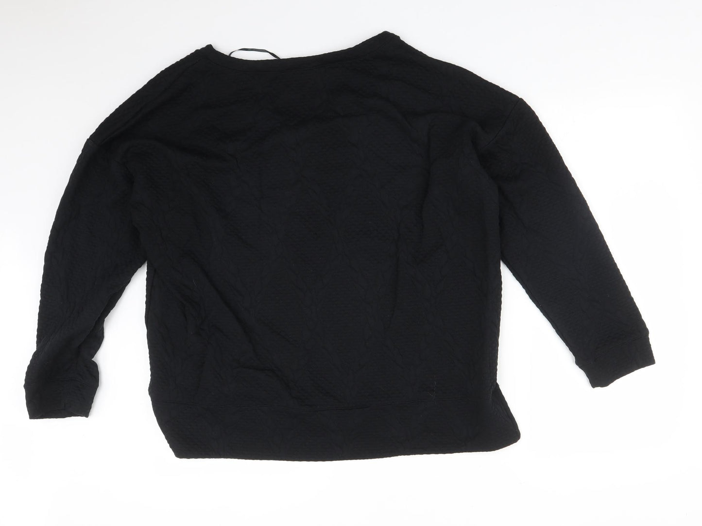 TU Womens Black Geometric Polyester Pullover Sweatshirt Size 20