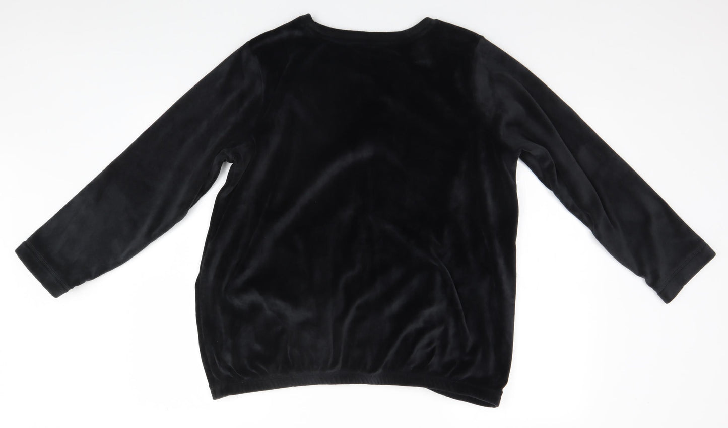George Womens Black Round Neck  Polyester Pullover Jumper Size 16