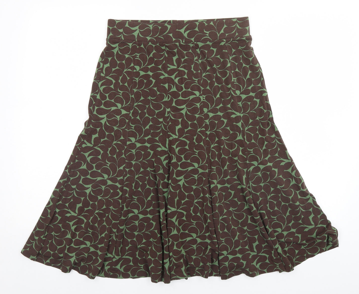 Boden Womens Brown Floral Viscose A-Line Skirt Size 12
