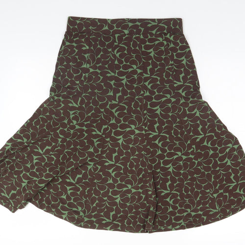 Boden Womens Brown Floral Viscose A-Line Skirt Size 12