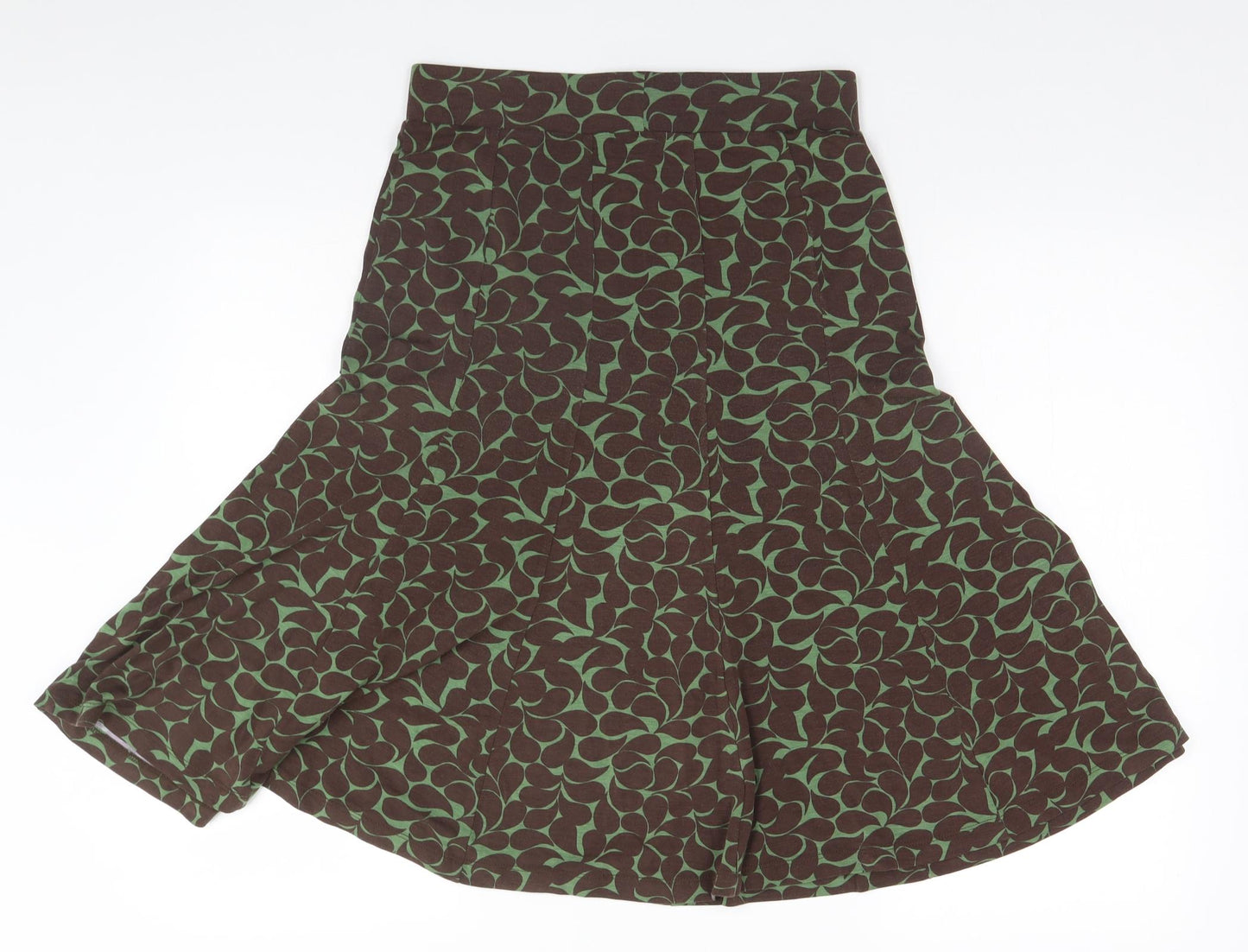 Boden Womens Brown Floral Viscose A-Line Skirt Size 12