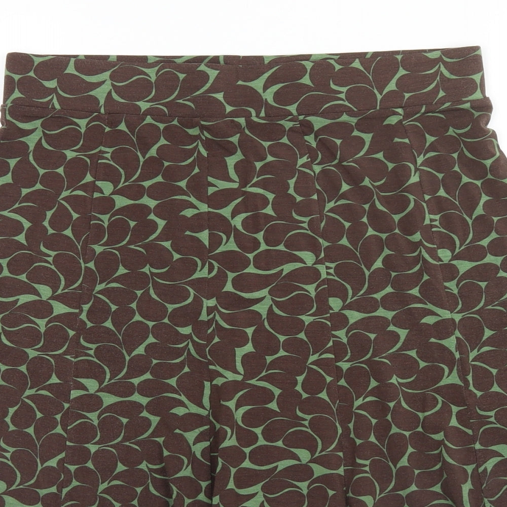 Boden Womens Brown Floral Viscose A-Line Skirt Size 12