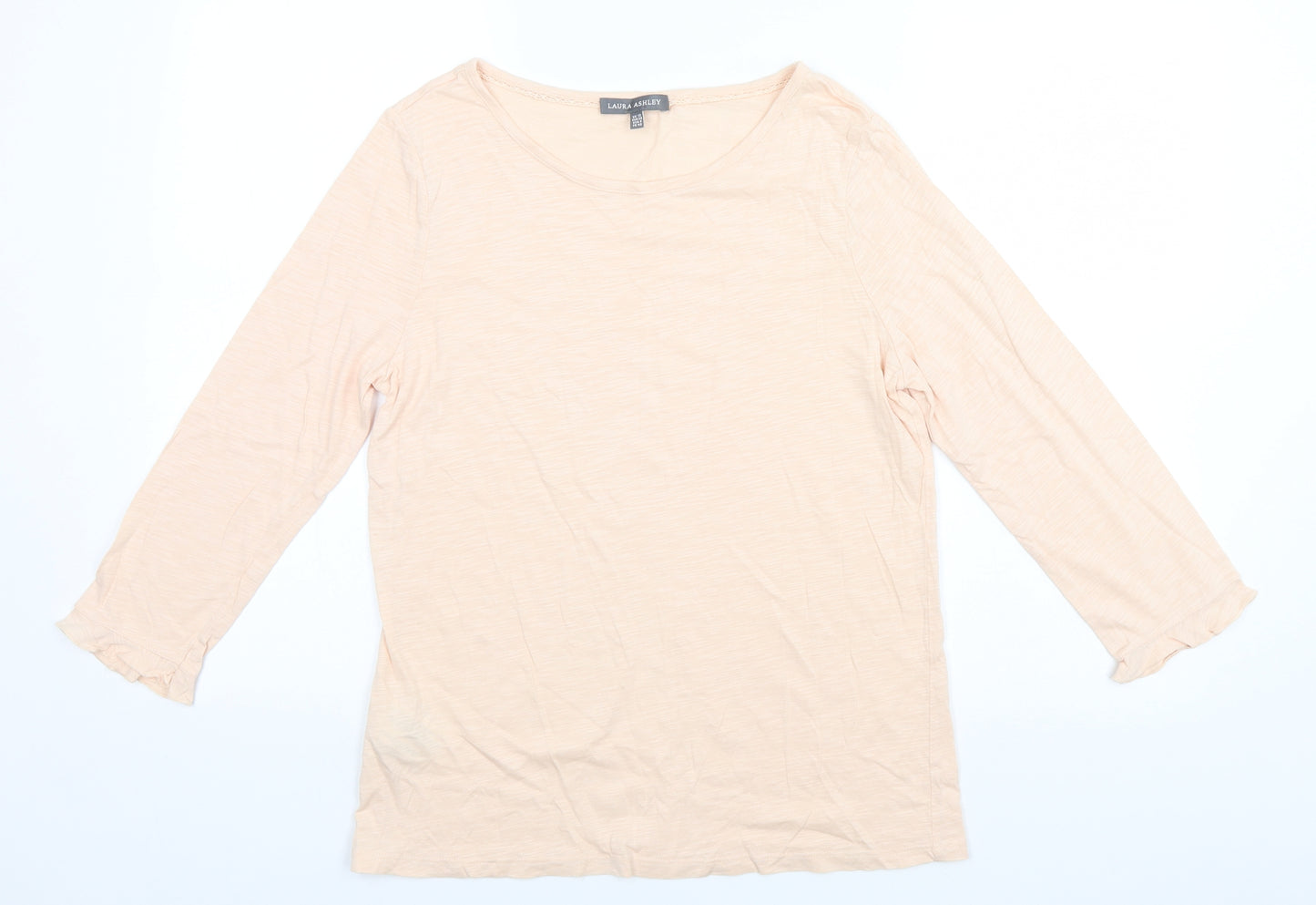 Laura Ashley Womens Orange  Viscose Basic T-Shirt Size 12 Round Neck