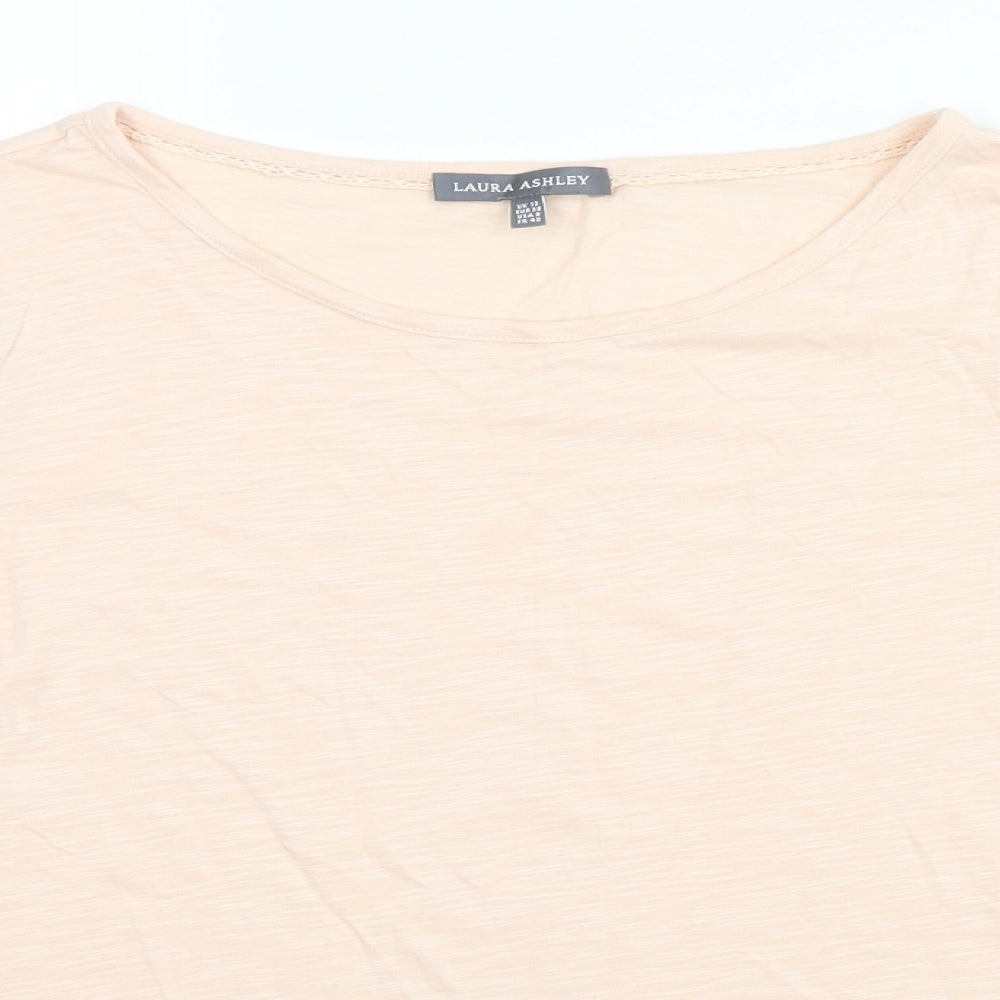 Laura Ashley Womens Orange  Viscose Basic T-Shirt Size 12 Round Neck