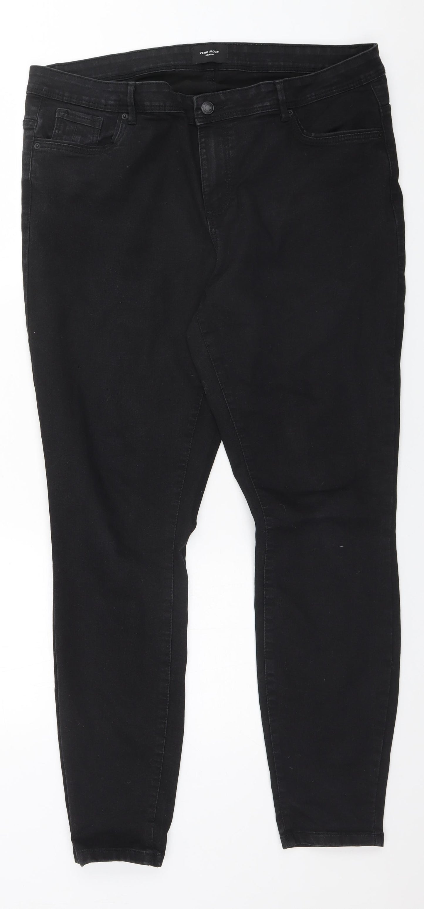 VERO MODA Womens Black  Cotton Straight Jeans Size 32 in L32 in Regular