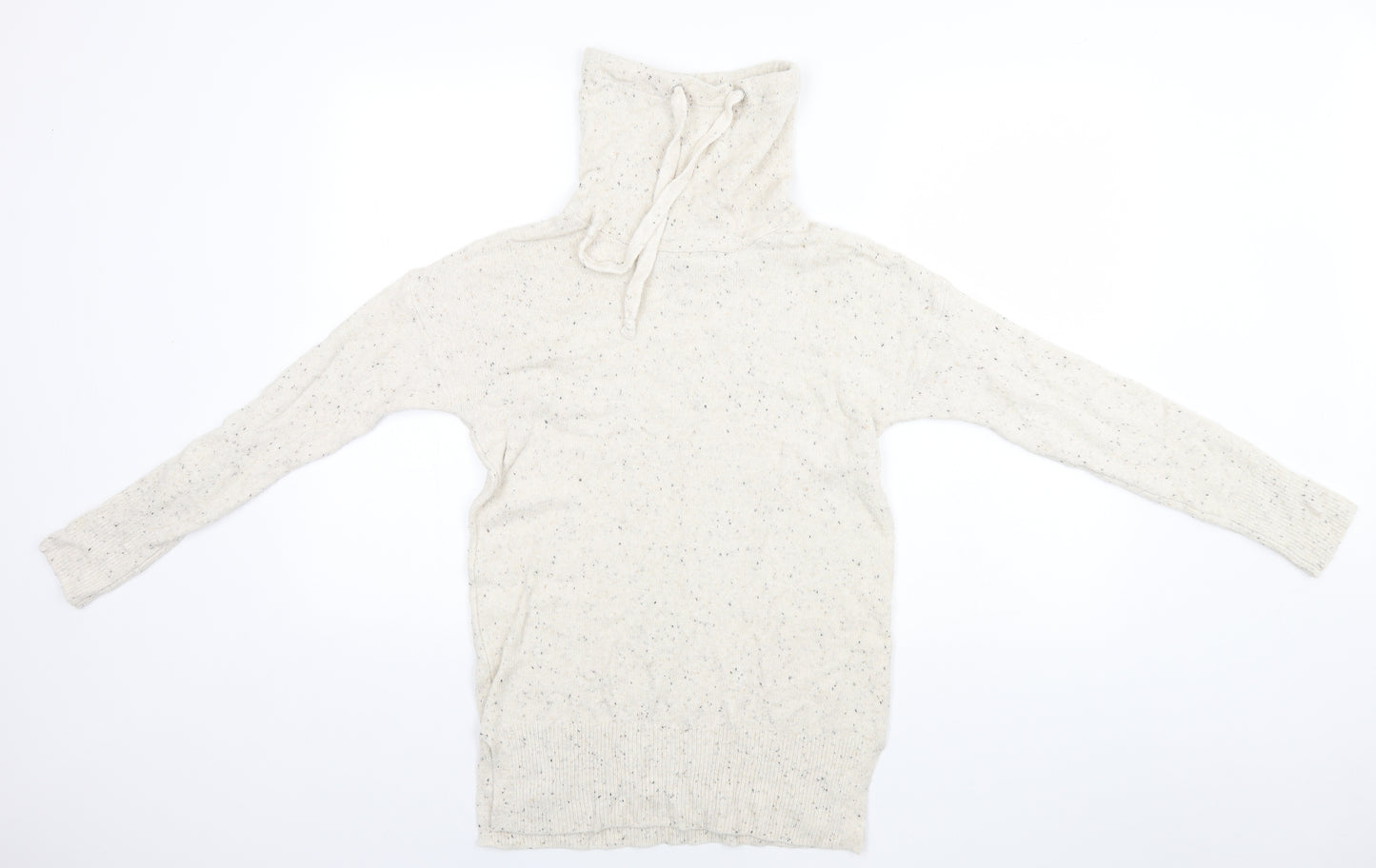 Kaisely Womens Beige High Neck  Cotton Pullover Jumper Size S