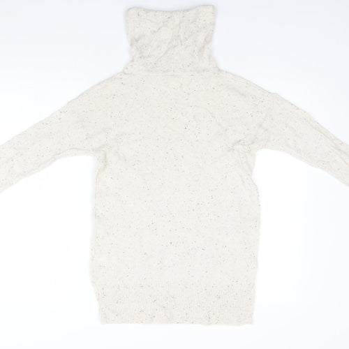 Kaisely Womens Beige High Neck  Cotton Pullover Jumper Size S