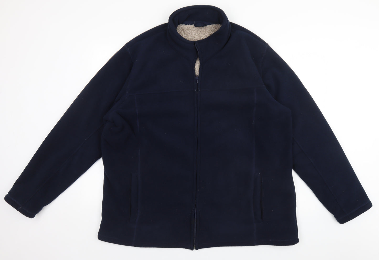 Cotton Traders Mens Blue High Neck  Polyester Full Zip Jumper Size 2XL