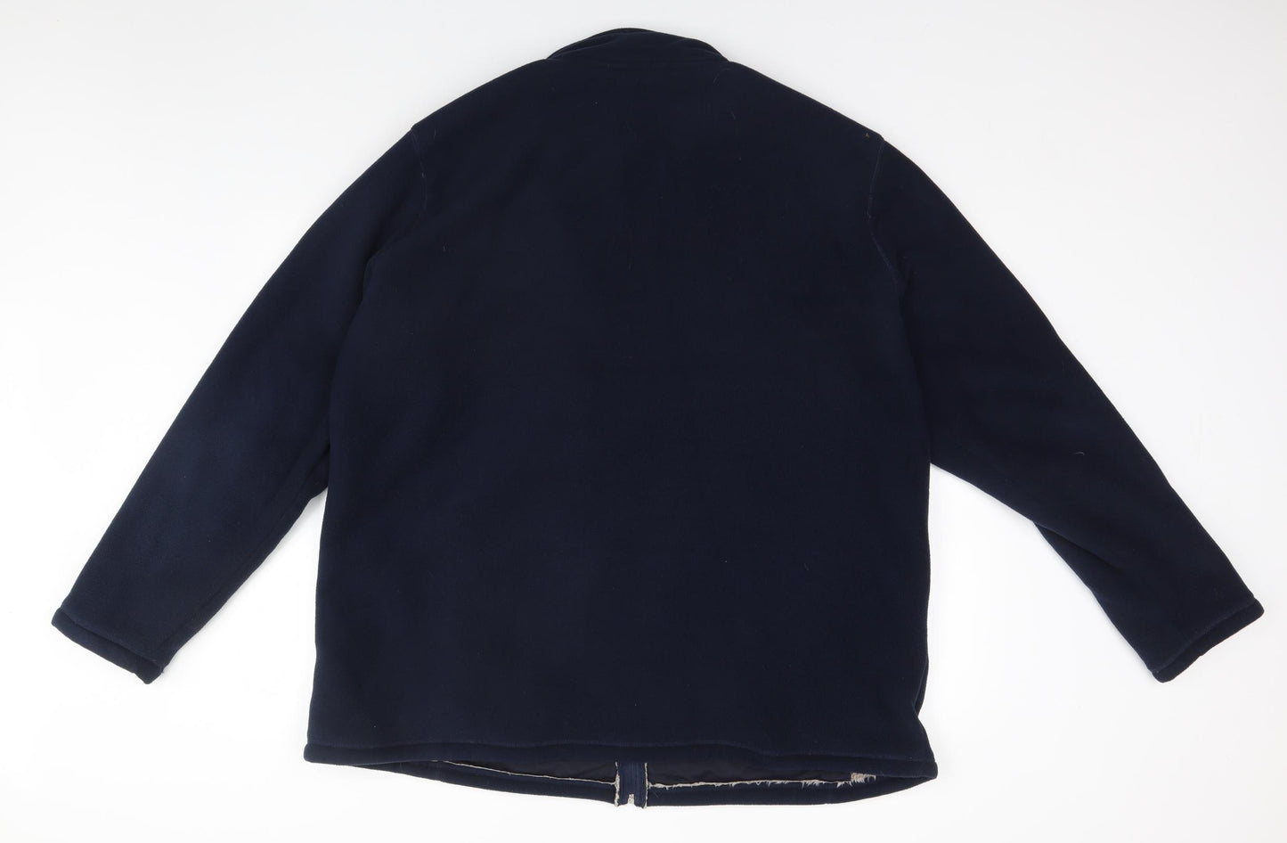 Cotton Traders Mens Blue High Neck  Polyester Full Zip Jumper Size 2XL
