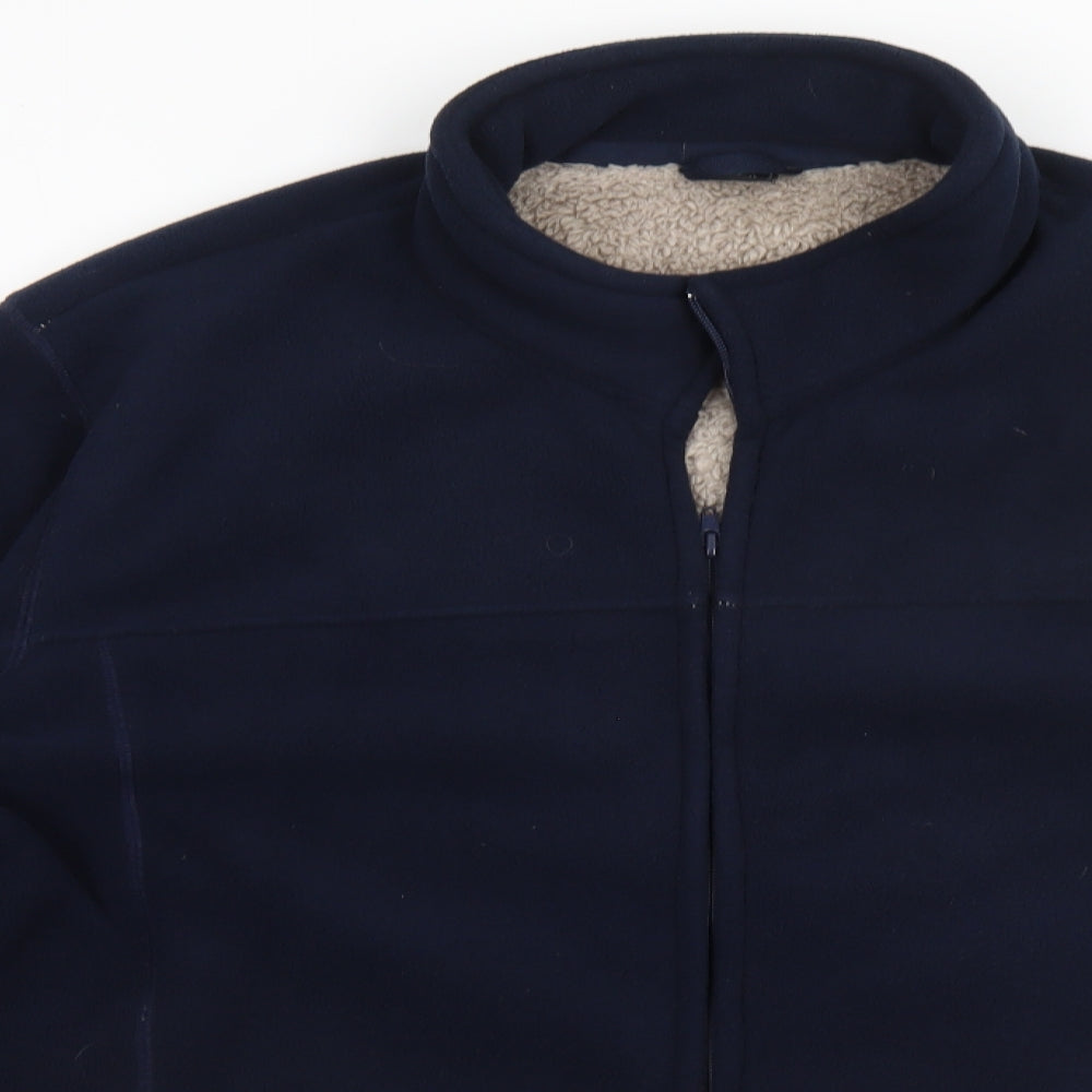 Cotton Traders Mens Blue High Neck  Polyester Full Zip Jumper Size 2XL