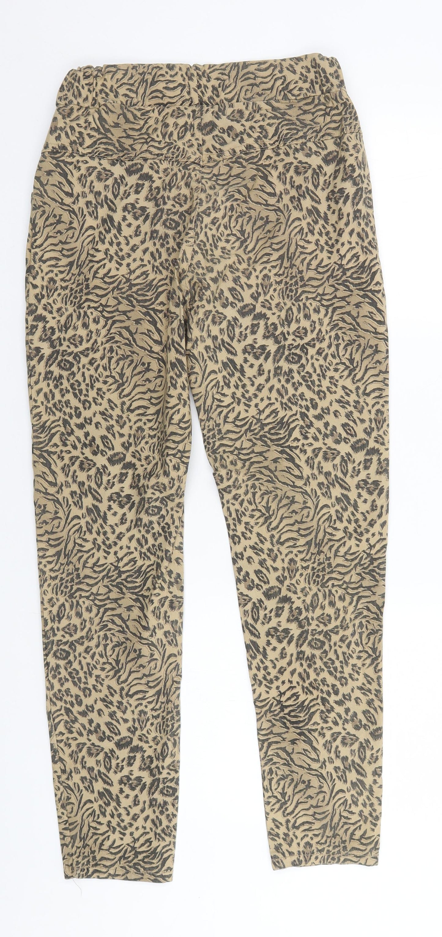 Preworn Womens Brown Animal Print Nylon Sweatpants Trousers Size 10 L27 in Regular