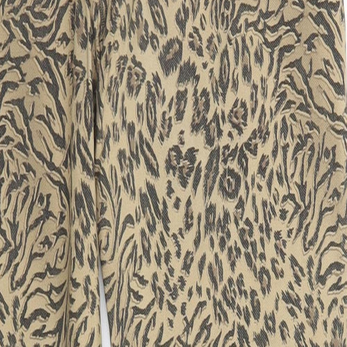 Preworn Womens Brown Animal Print Nylon Sweatpants Trousers Size 10 L27 in Regular