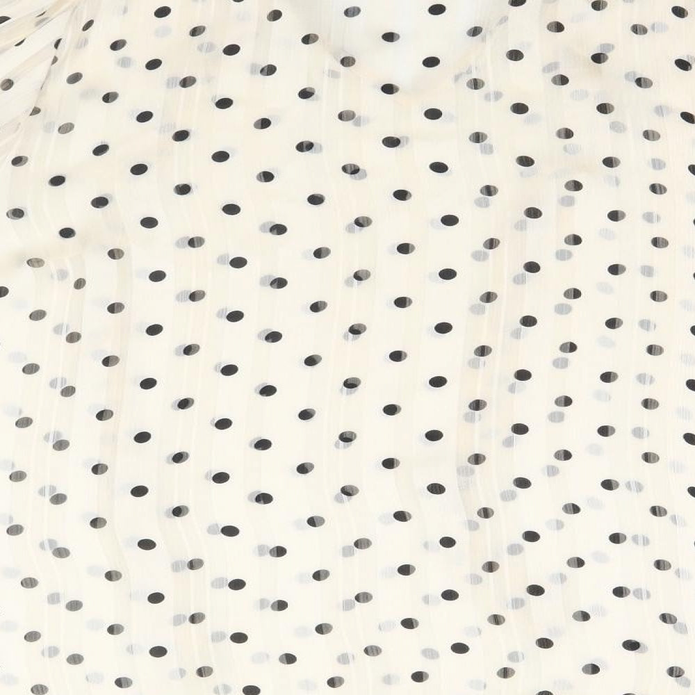 Papaya Womens Beige Polka Dot Polyester Basic Blouse Size 14 Collared