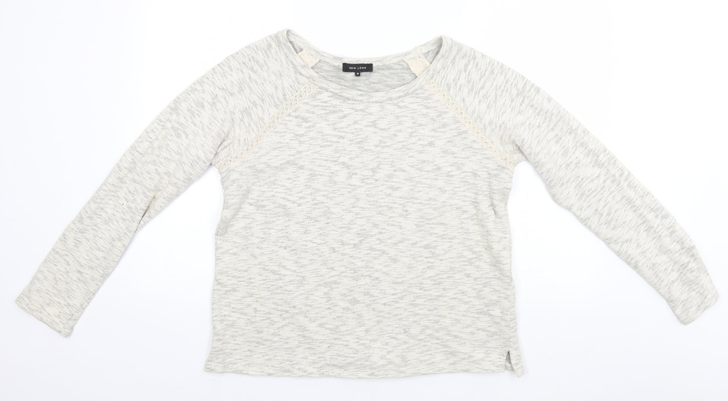 New Look Womens Beige Round Neck  Cotton Pullover Jumper Size 18