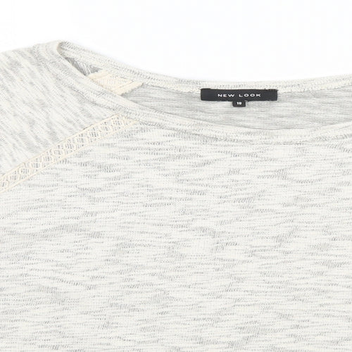 New Look Womens Beige Round Neck  Cotton Pullover Jumper Size 18