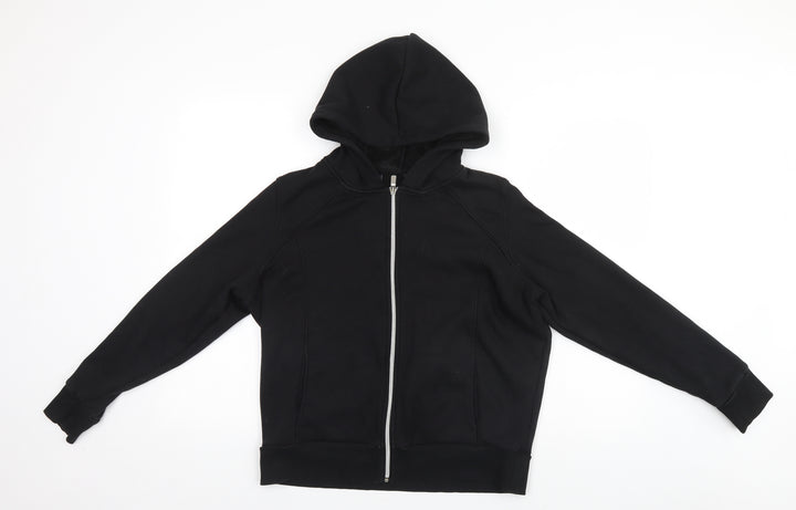Preworn Womens Black  Polyester Full Zip Hoodie