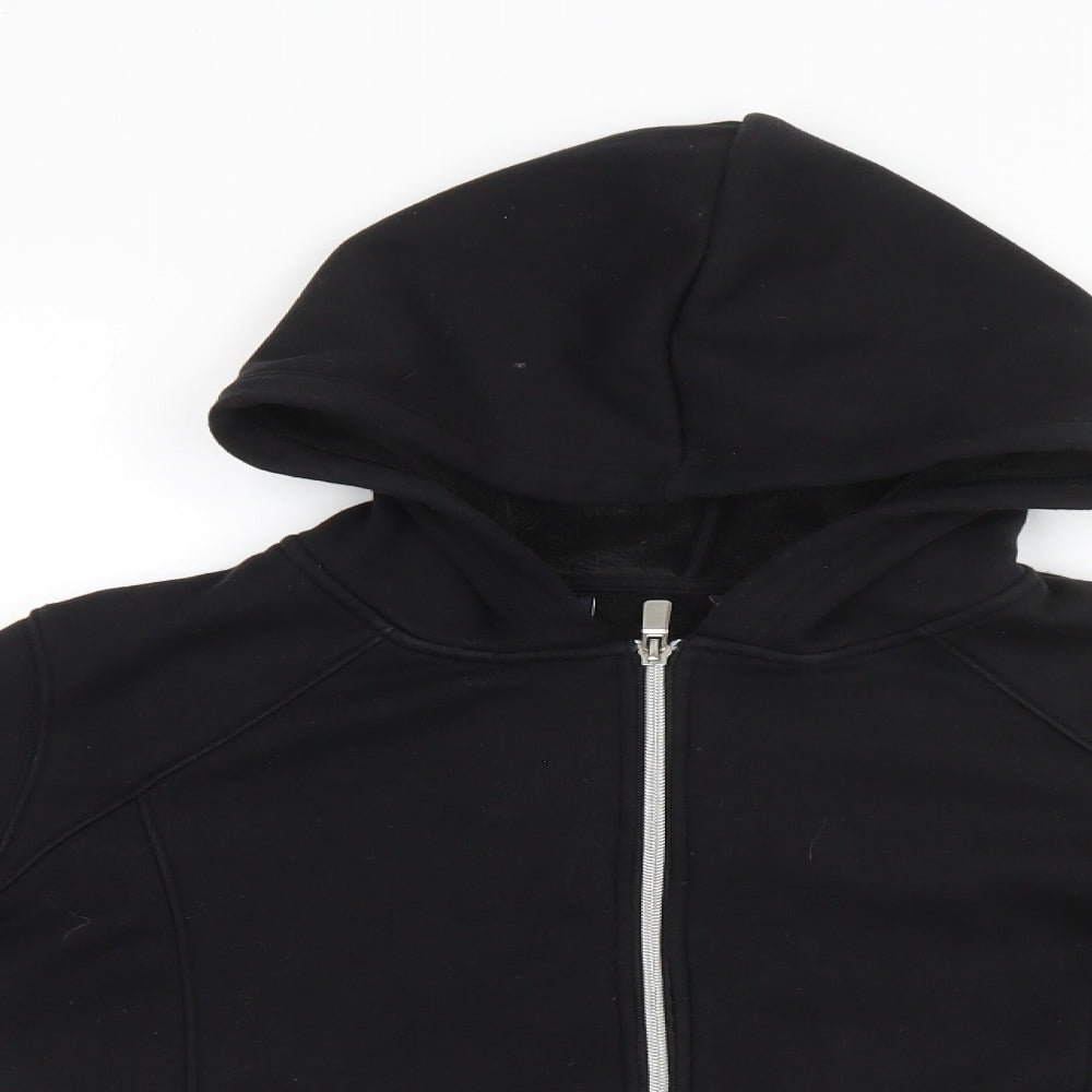 Preworn Womens Black  Polyester Full Zip Hoodie