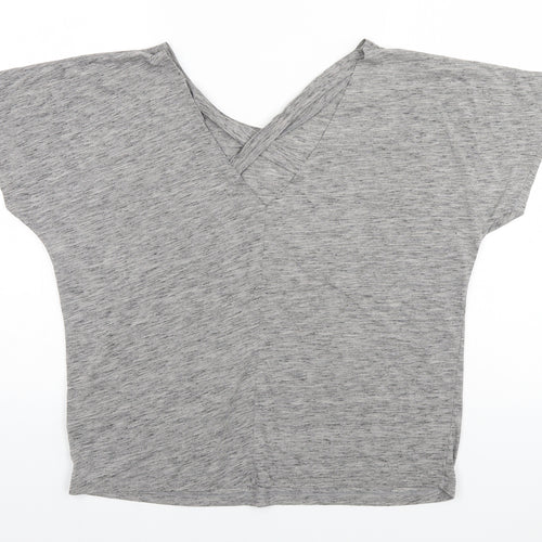 Matalan Womens Grey  Polyester Basic T-Shirt Size 12 V-Neck