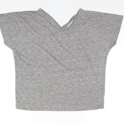 Matalan Womens Grey  Polyester Basic T-Shirt Size 12 V-Neck