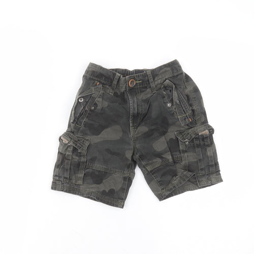Threadboys Boys Green Camouflage Cotton Cargo Shorts Size 7-8 Years  Regular