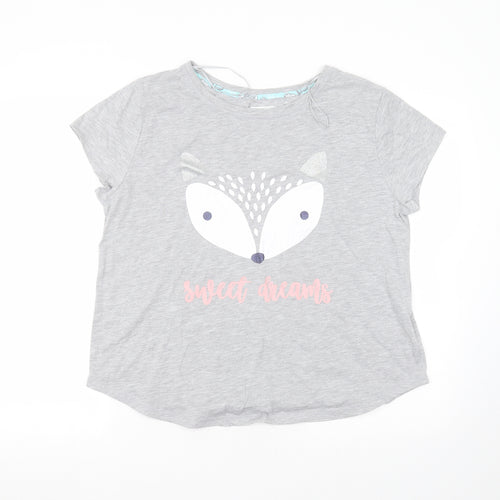 Matalan Womens Grey  Cotton Basic T-Shirt Size M Round Neck