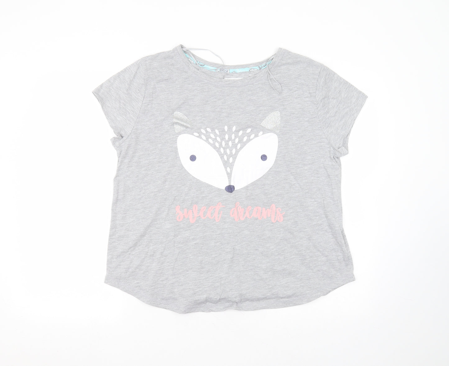 Matalan Womens Grey  Cotton Basic T-Shirt Size M Round Neck