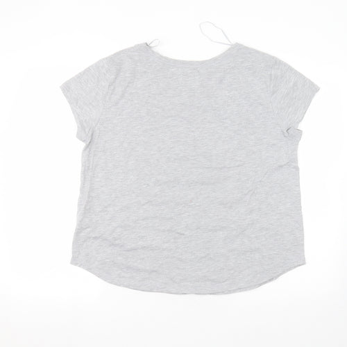 Matalan Womens Grey  Cotton Basic T-Shirt Size M Round Neck