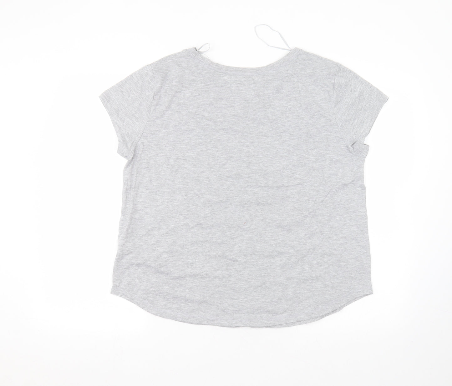 Matalan Womens Grey  Cotton Basic T-Shirt Size M Round Neck